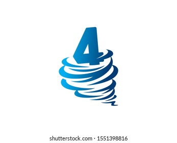 Number 4 logo or symbol template design