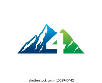 Number 4 logo or symbol template design