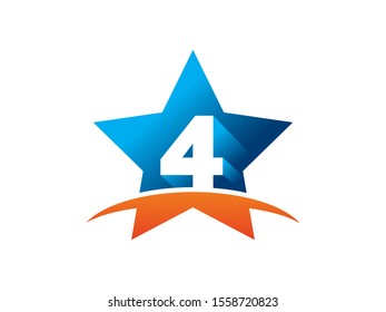 Number 4 logo or symbol template design