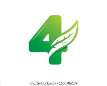 Number 4 logo or symbol template design