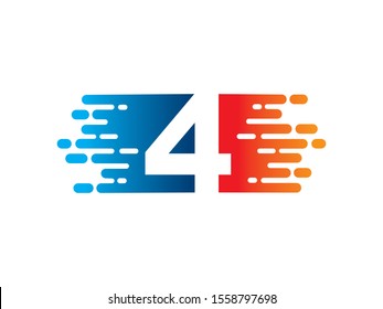 Number 4 logo or symbol template design