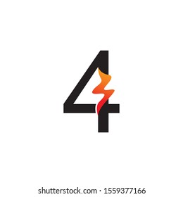 Number 4  logo or symbol template design