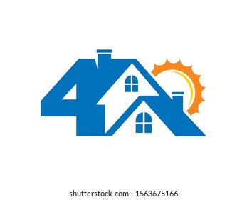Number 4 logo or symbol template design