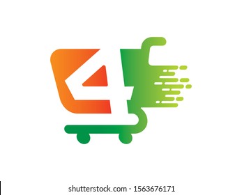 Number 4 logo or symbol template design