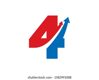 Number 4 logo or symbol template design
