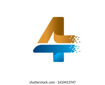 Number 4 logo or symbol template design