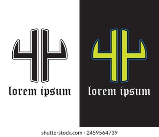 Ilustración vectorial de logotipo número 4 y 4. Logo creativo para negocios, lujo, alfabeto A-Z, logotipo premium, 44. Puede utilizar para el logotipo, infografía, Anuncio, cartel, Diseño web. Aislado para el Diseño gráfico.