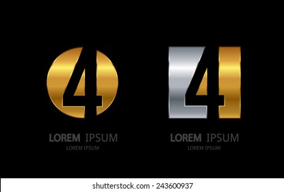 Number 4 logo. Vector logotype design.