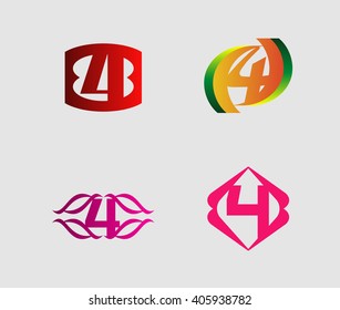 Number 4 logo. Vector logotype design
