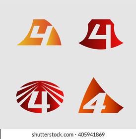 Number 4 logo. Vector logotype design
