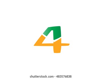 Number 4 logo. Vector logotype design
