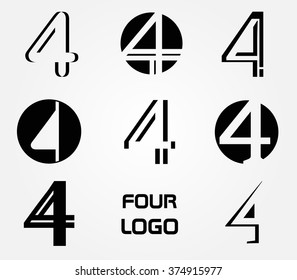 Number 4 Logo.Vector Logo Design.