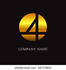 Number 4 logo.Vector logo template.