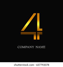 Number 4 logo.Vector logo template.