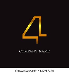 Number 4 Logo.Vector Logo Template.