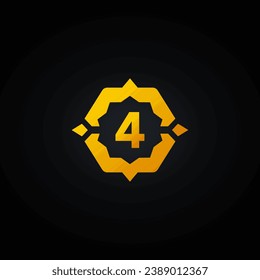 Number 4 numeric or numeric elements vector isolated. Number 4 numeric icon for apps, websites, print design, games element, and more about Number 4 numeric.