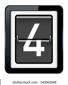 Number 4 on a mechanical timetable