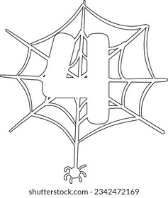 Número 4 en la decoración de feriados web.