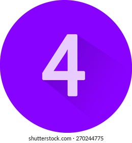 Number 4 on white background. Vector illustration