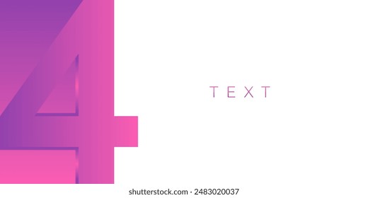 number 4 purple gradient design vector banner background template