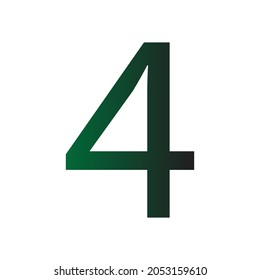 NUMBER 4 SIMPLE CLIP ART GRADIENT COLOUR VECTOR ILLUSTRATION