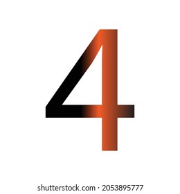 NUMBER 4 SIMPLE CLIP ART GRADIENT COLOUR VECTOR ILLUSTRATION