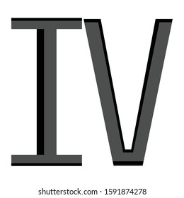 Number 4 simple illustration clip art vector