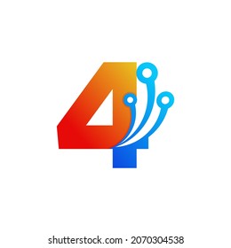 Nummer 4 Design-Template-Element für Logos