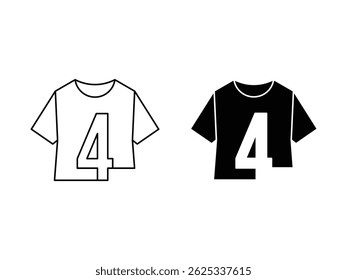 number 4 tshirt apparel symbol icon design vector isolated transparent background