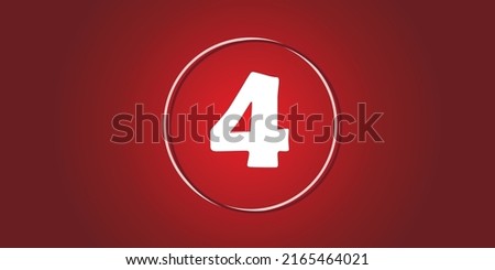 number 4 in two circles with luxury red background