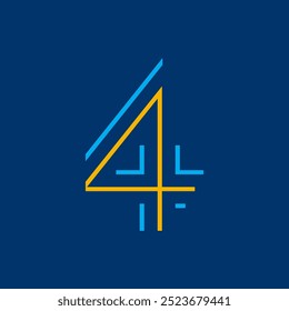 Número 4 ilustración de diseño de Vector archivo eps10
