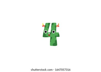 Number 4 Vector Icon Illustration