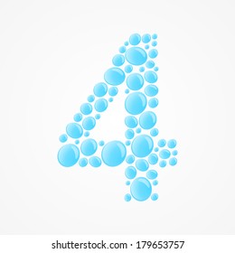 Number 4. Vector illustration.