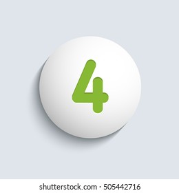 Number "4". Vector illustration.