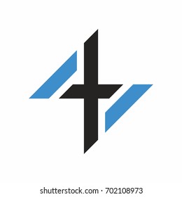 Number 4 vector logo template. Flat and simple icon