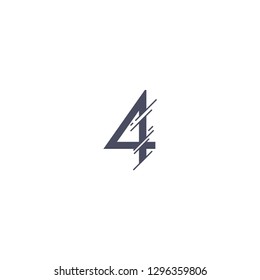 Number 4 Vector Template Design Illustration