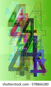 Number 4 vector texture