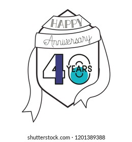 number 40 for anniversary celebration card icon