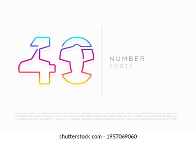 Number 40 forty logo icon design, vector template