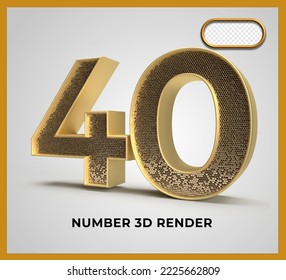 Nummer 40 3D-Renderluxus im Goldstil