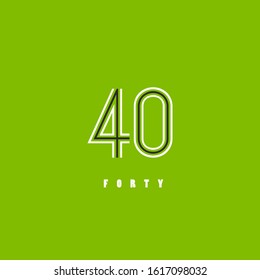 Number 40 line digit abstract vector element