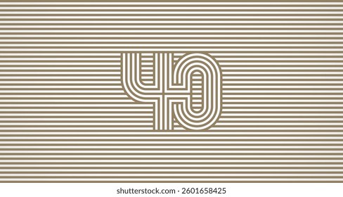 Number 40 logo design Inspiration, Number 40 logo multi line style that blends into the line background, flat design logo template, vector illustration