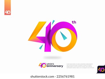 Number 40 logo icon design, 40th birthday logo number, anniversary 40