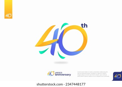 Diseño del icono del logo número 40, número del logo de 40 años, aniversario 40