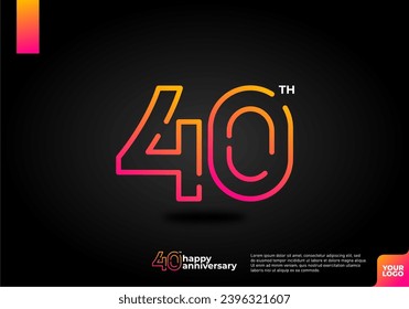 Diseño del icono del logo número 40, número del logo de 40 años, aniversario 40