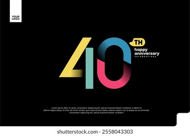 Number 40 logo icon design, 40th birthday logo number, anniversary 40