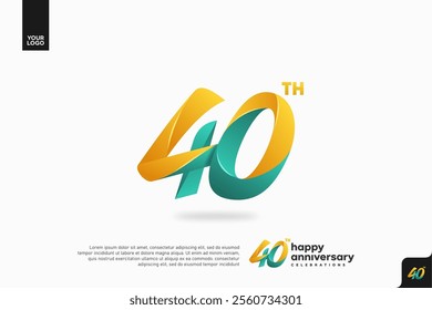 Number 40 logo icon design, 40th birthday logo number, anniversary 40