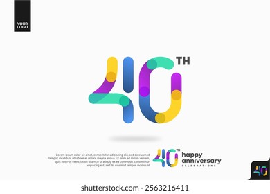 Number 40 logo icon design, 40th birthday logo number, anniversary 40