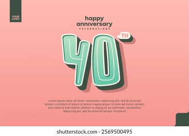 Number 40 logo icon design, 40th birthday logo number, anniversary 40