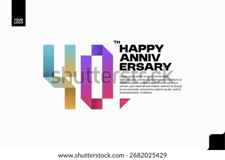 Number 40 logo icon design, 40th birthday logo number, anniversary 40